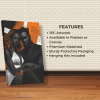 Bold ALHARI Gallery wall art with a Black couple highlighted in striking orange tones, perfect for luxury Black culture wall decor and contemporary aesthetics.